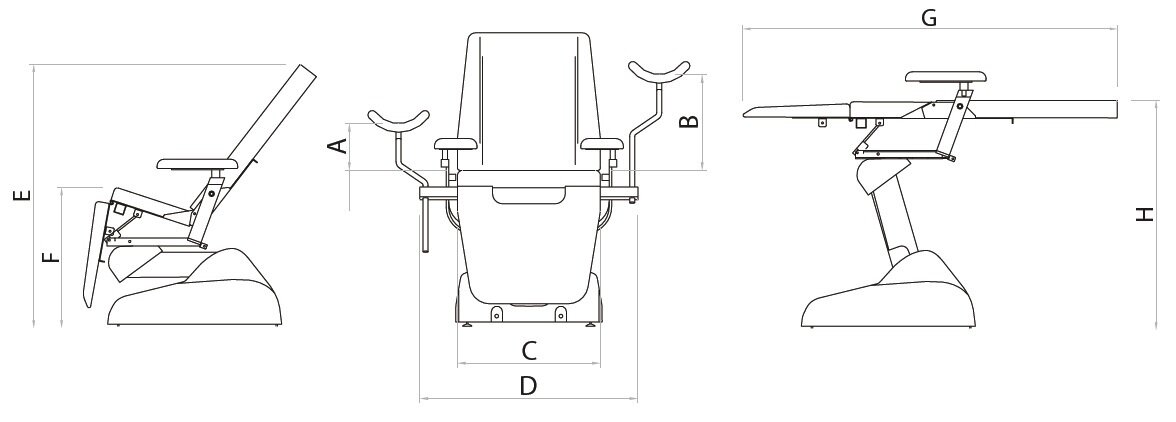 Технические характеристики гинекологического кресла IVY
