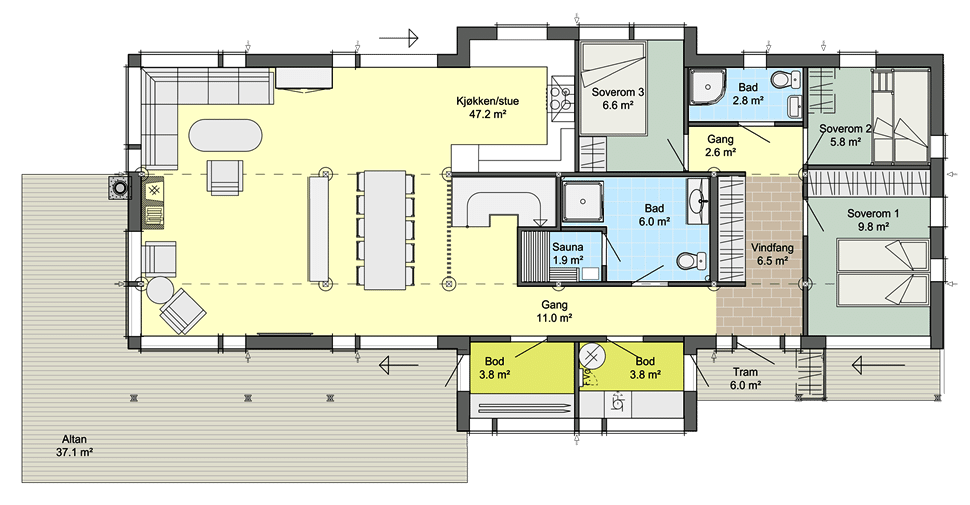 Аврора Премиум 406 план 1-го этажа