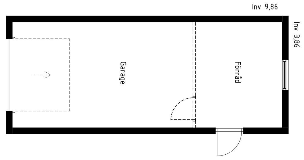 Планировка каркасного гаража с двускатной крышей