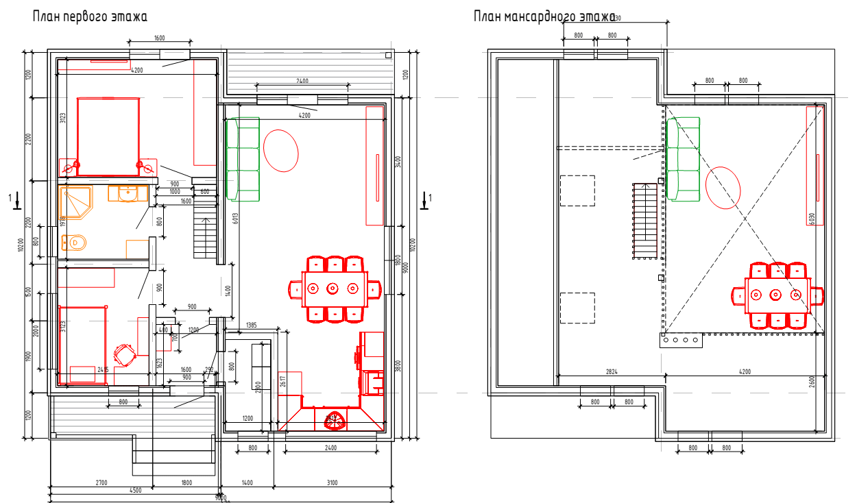 планировки каркасного Дома с лофтом Богатырь