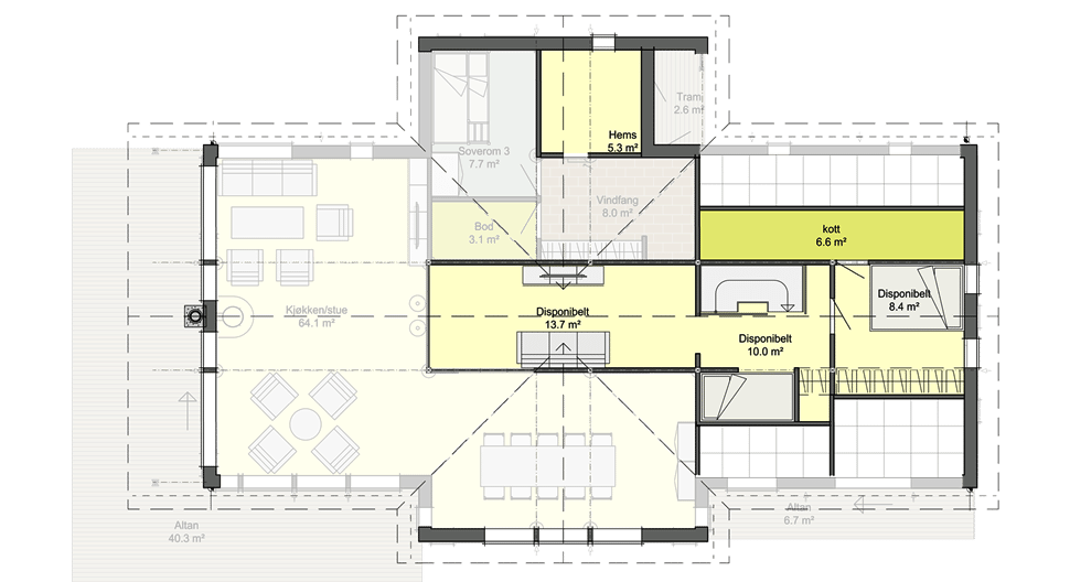 Аврора Премиум 408 план мансардного этажа