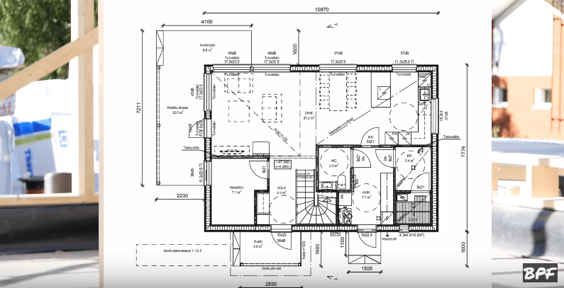 Строительные чертежи каркасного дома