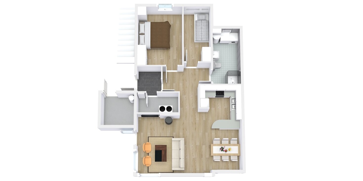 Планировка норвежского каркасного дома на две квартиры 1-й этаж