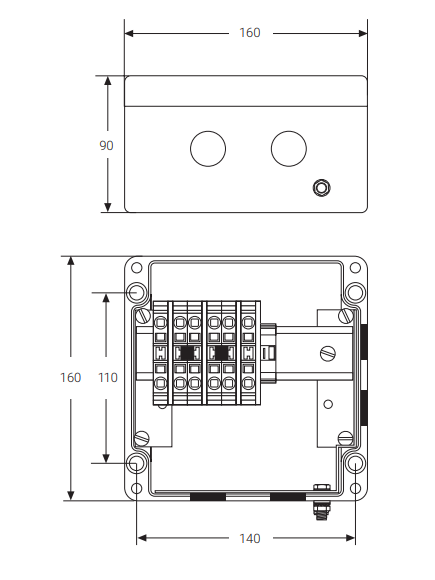 JBU-100-L-EP размеры коробки