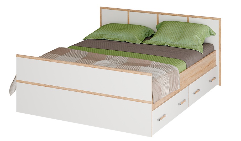 Кровать с латами Сакура LIGHT 140х200, дуб сонома