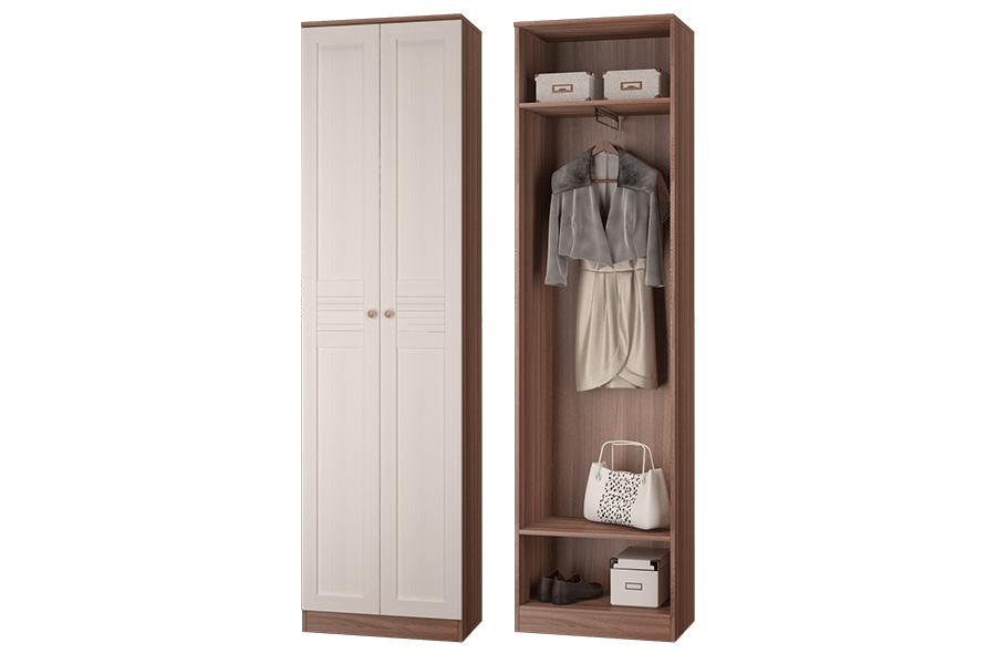Шкаф для одежды с выдвижной штангой Лестер 600 т.ясень/св.бодега