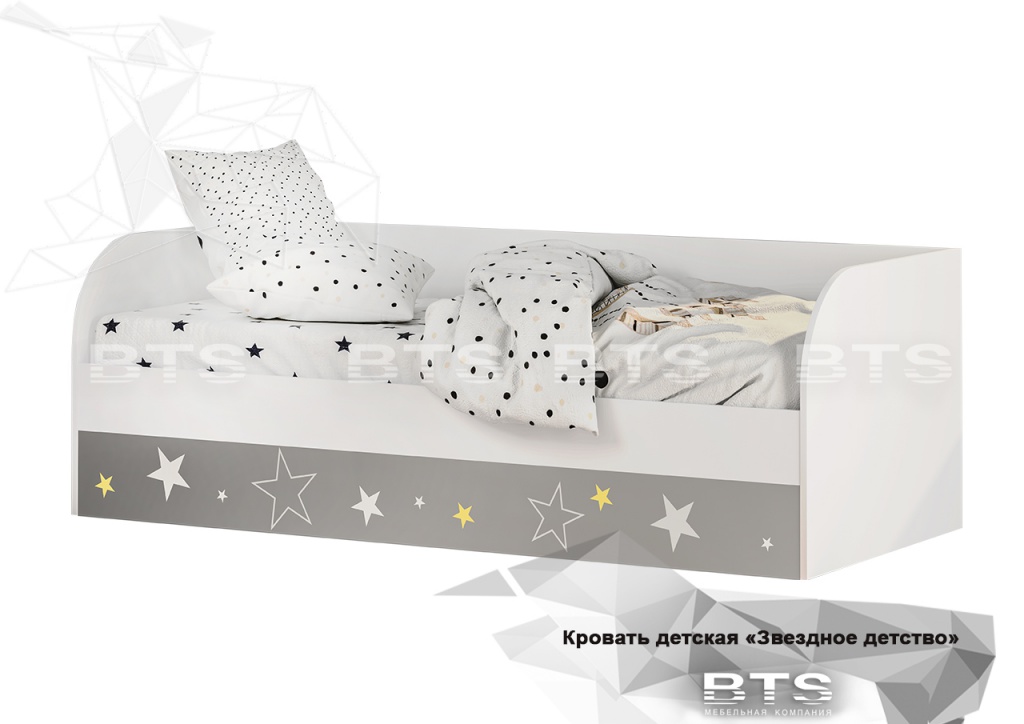 Кровать детская Трио (с подъёмным механизмом) КРП-01, Звездное детство