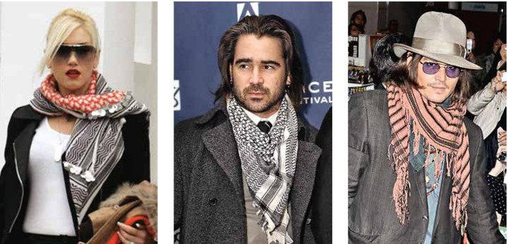 Как правильно носить арафатку мужчине на шее схема