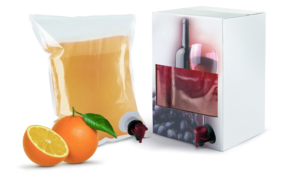 Готовая продукция полуавтоматического станка для розлива в пакеты BAG-IN-BOX