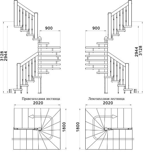 Закругленная лестница на второй этаж план