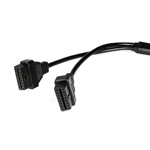 л-тип расширения 16pin OBD2 один кабель с двумя 90 градусов кабеля локоть адаптер