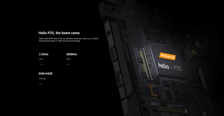 DOOGEE S60 5.2 дюймов Sharp IP68 6GB RAM 64GB ПЗУ MTK Helio P25 Octa Core 2.5GHz 5580MAh 4G Смартфон