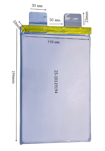 Аккумуляторная батарея в мягком корпусе 3.2V25AH, литий-железо-фосфатная батарея