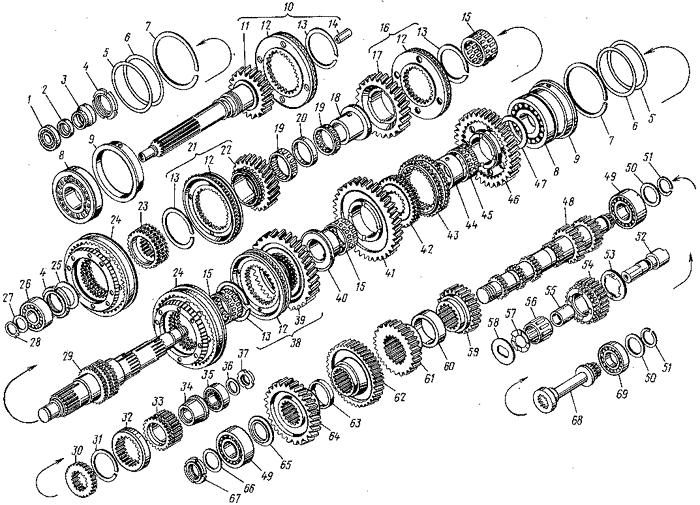 Кпп ямз 239 с демультипликатором схема сборки