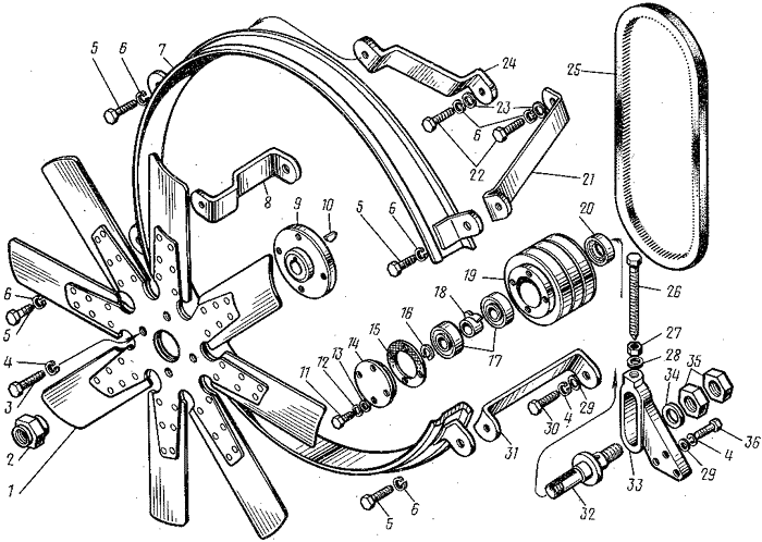 Привод вентилятора ямз 7511 под вискомуфту схема