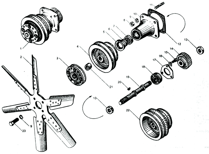 Вентилятор и привод вентилятора ЯМЗ 238НД3
