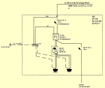 схема подключения элетроэнергии