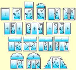 Основные формы и конфигурации окон ПВХ