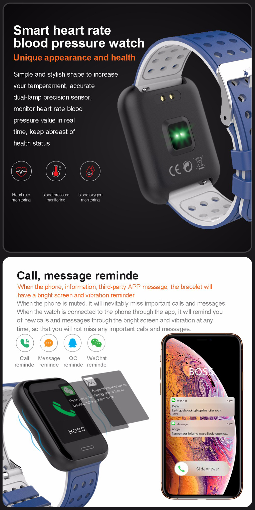 XANES C68 1,3-дюймовый цветной сенсорный экран Водонепроницаемы Smart Watch, несколько спортивных режимов, браслет Фитне - фото 4