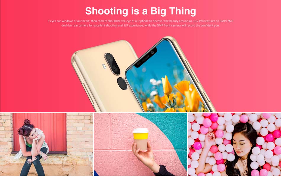 OUKITEL C12 Pro 6.18 Inch Android 8.1 3300mAh 2GB RAM 16GB ROM MT6739 1.3GHz Quad Core 4G Smartphone