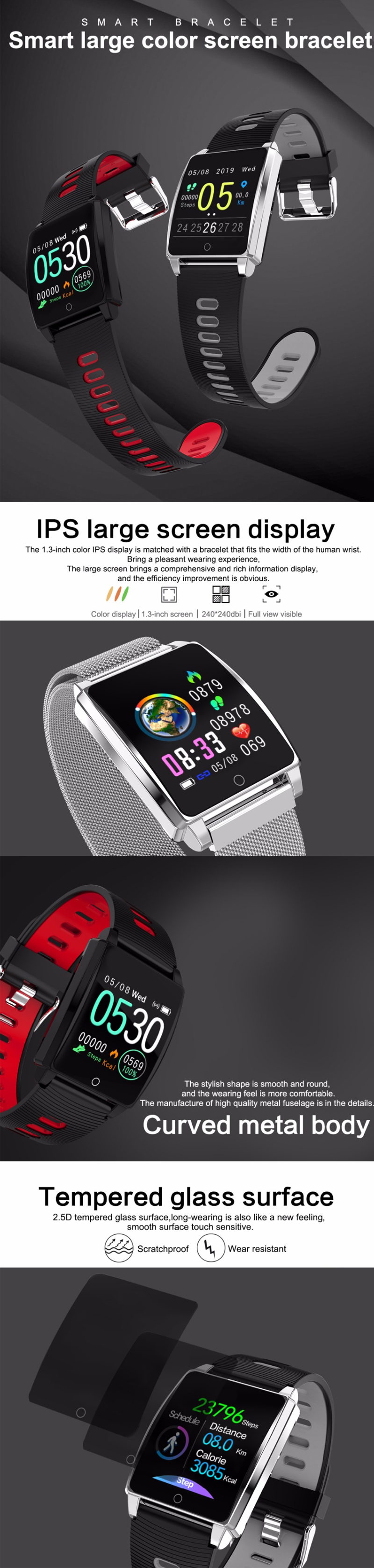 XANES® AK18 1,3 '' IPS Сенсорный экран Водонепроницаемы Smart Watch Дистанционный камера Фитнес Браслет - фото 1