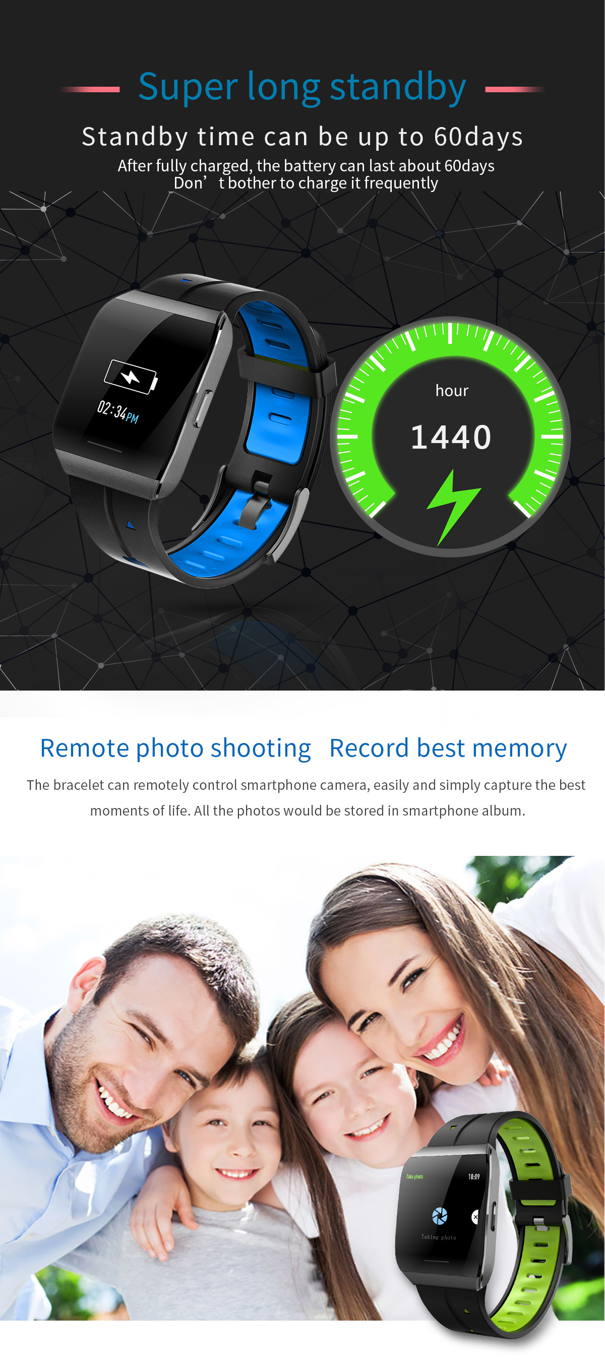 XANES® X1 1,3-дюймовый цветной сенсорный экран IP68 Водонепроницаемы Smart Watch Секундомер Фитнес Спортивный браслет - фото 7