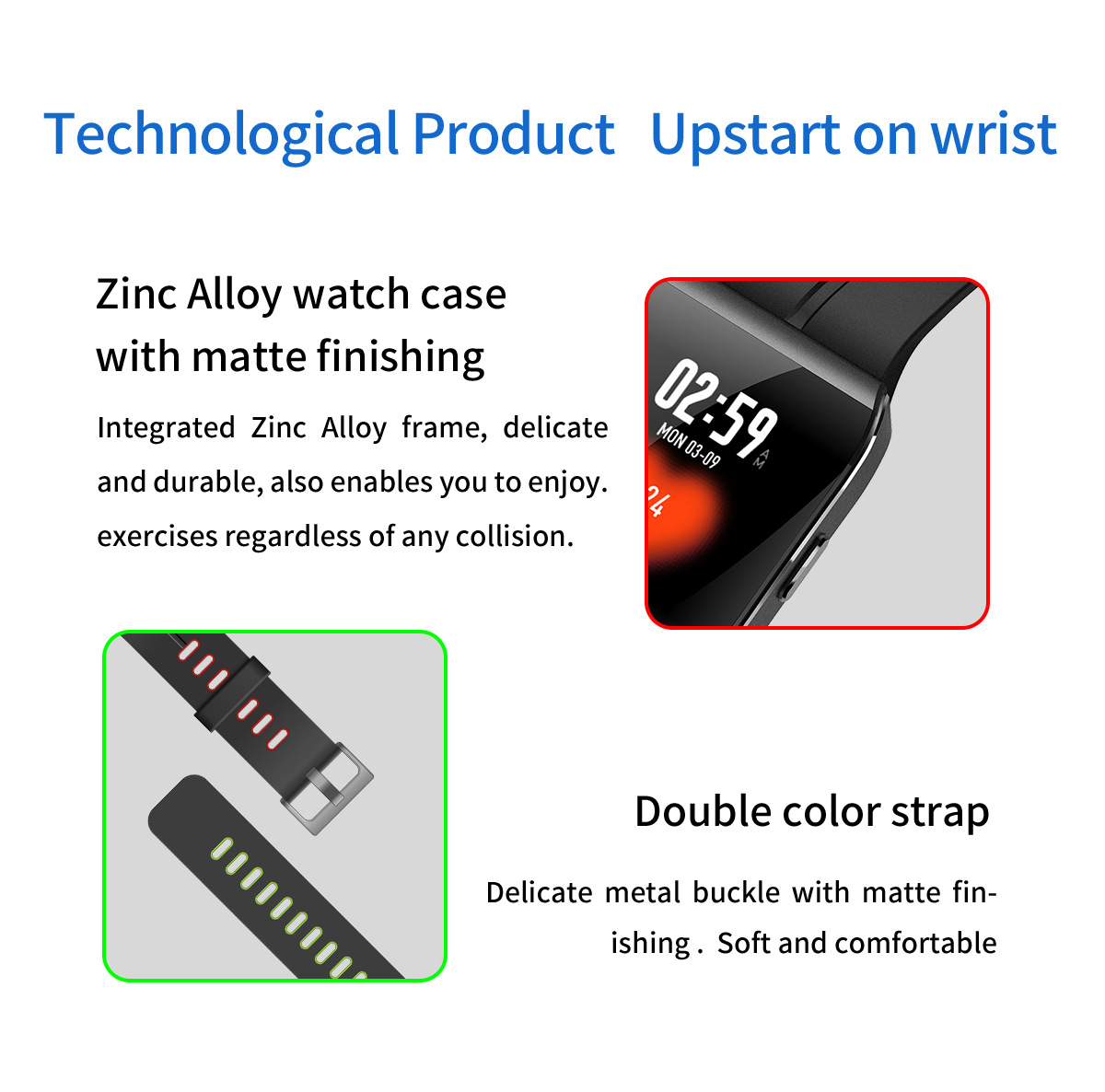 XANES® X1 1,3-дюймовый цветной сенсорный экран IP68 Водонепроницаемы Smart Watch Секундомер Фитнес Спортивный браслет - фото 8