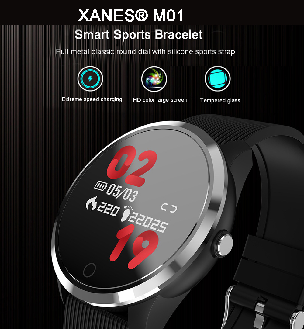 XANES® M01 1,3-дюймовый цветной экран Водонепроницаемы Smart Watch Find Phone Фитнес Спортивный браслет - фото 1