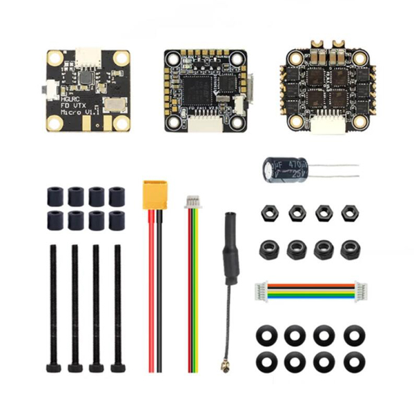 Контроллер полета HGLRC FD413-VTX 16x16 F411 и 13A 2-4S Blheli_S 4 In 1 Бесколлекторный ESC 25 ~ 400 мВт стек VTX для ра - фото 3