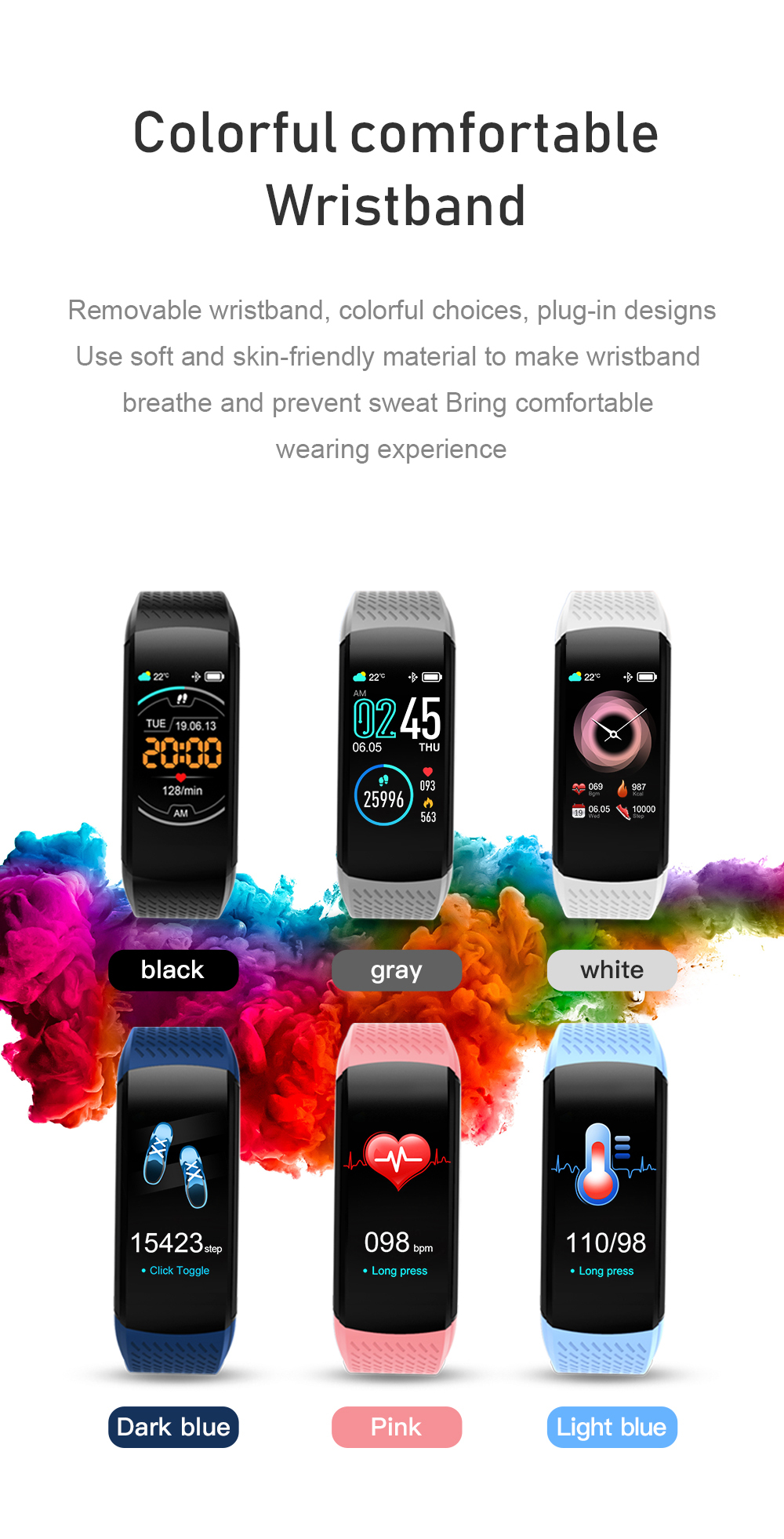 XANES C8 1.08 Водонепроницаемы Smart Watch Call Вибрация Спорт Фитнес Браслет Mi Band - фото 5